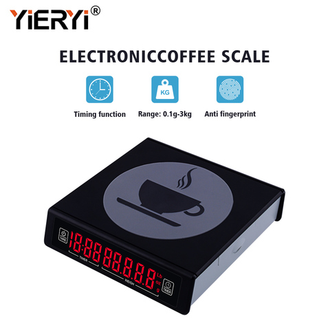 Yieryi-báscula electrónica de café de mano, balanza de cocina Digital portátil con temporizador, 0,1g, 3kg/5kg ► Foto 1/6