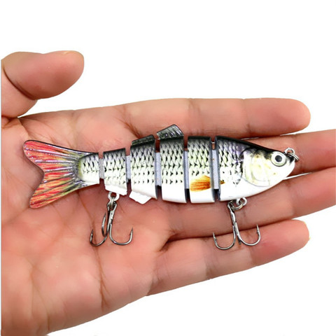 Señuelo de pesca con secciones articuladas múltiples, cebo duro Artificial, Crankbaits Wobbler, Swimbait realista para lubinas, 10CM, 18g, 1 Uds. ► Foto 1/6