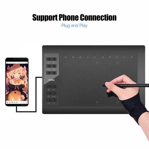 mesa digitalizadora Tableta gráfica de 10x6 pulgadas tableta de dibujo de gráficos profesionales 12 teclas exprés con batería de 8192 niveles-Stylus gratis/soporte para bolígrafos ► Foto 1/6