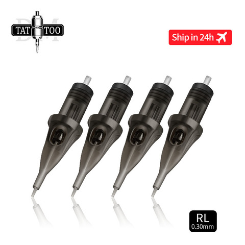 Agujas desechables para tatuaje, 0,3mm, 0,35mm, revestimiento redondo, cartucho para tatuar, esterilizado de seguridad, con sistema de membrana, 10 uds. ► Foto 1/6