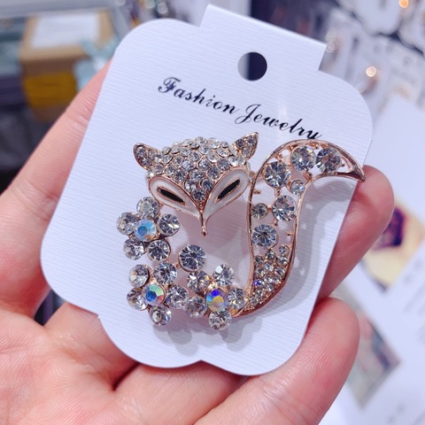 Broche de mujer para mujer, broche de moda Simple con forma de zorro, ramillete, suéter, abrigo, accesorios, broche para mujer, broches de fiesta de Animal, broches de boda ► Foto 1/5