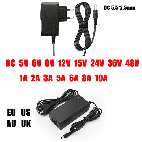 5V 6V 9V 10V 12V 15V 24V 36V 48V 1A 2A 3A 5A 6A 8A 10A adaptador de fuente de alimentación convertidor de transformador de iluminación para tiras de luz LED ► Foto 1/6