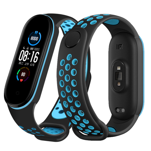 Correa de repuesto para Xiaomi Mi Band 5, 4 y 3, pulsera deportiva antisudor de silicona, dos colores ► Foto 1/6