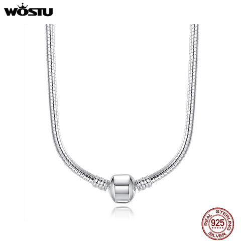 2022 Venta caliente de moda 45 cm collar de cadena de serpiente de plata colgante Fit Original cuentas encantos compatibles con regalo de la joyería ► Foto 1/6