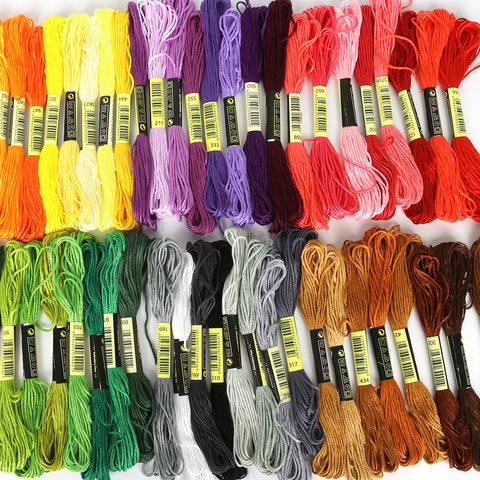 Ovillos de costura de algodón similares a DMC, Kit de hilo de seda, bricolaje, 8 Uds. ► Foto 1/6