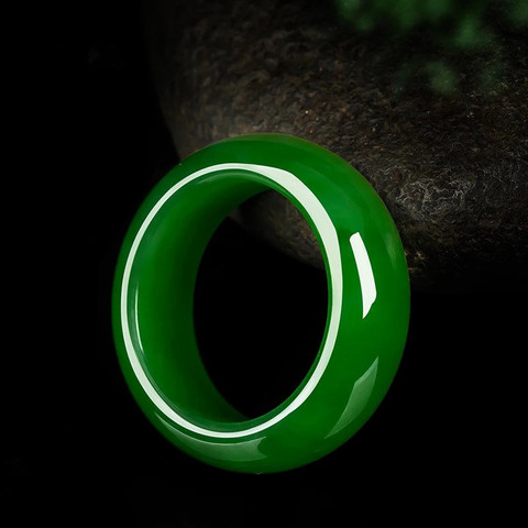 Anillo de piedra de Jade VERDE Natural tallado a mano, joyería de jadeita, accesorios de moda, amuleto para hombres y mujeres, regalos de La Fortuna ► Foto 1/6