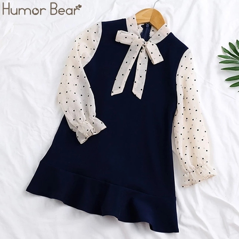 Humor Bear-vestidos de primavera y otoño para niñas, ropa de princesa con costuras, 2 uds. ► Foto 1/6