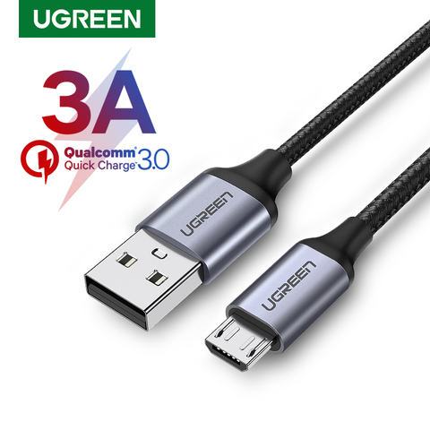 Ugreen Micro USB Cable 2A Cable de datos de carga rápida para Xiaomi Redmi Nota 5 Huawei HTC Cable del cargador del teléfono móvil cable Micro USB ► Foto 1/6