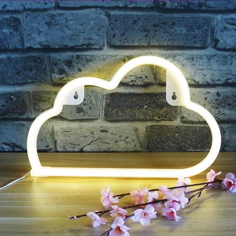 Led neón letras artísticas luces decorativas de la pared decoración de la lámpara de neón nube luz de noche para niños habitación dormitorio regalo único ► Foto 1/6