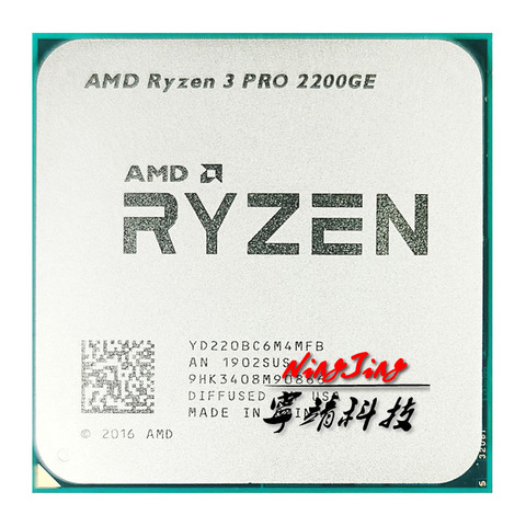 Procesador de CPU AMD Ryzen 3 PRO 2200GE R3 PRO 2200GE 3,2 GHz Quad-Core Quad-rosca 35W YD220BC6M4MFB Socket AM4 ► Foto 1/1