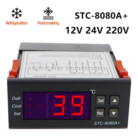 Controlador Digital de temperatura STC-8080A + STC-9100, 12V, 24V, 220V, higrómetro, Sensor de congelador, almacenamiento en frío, 40% de descuento, STC-9200 ► Foto 1/6