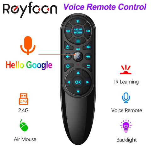 Q6 PRO Control remoto por voz 2,4G inalámbrico Air Mouse con giroscopio retroiluminada IR aprendizaje para Android TV Box H96 MAX X96 MAX TX6S ► Foto 1/6