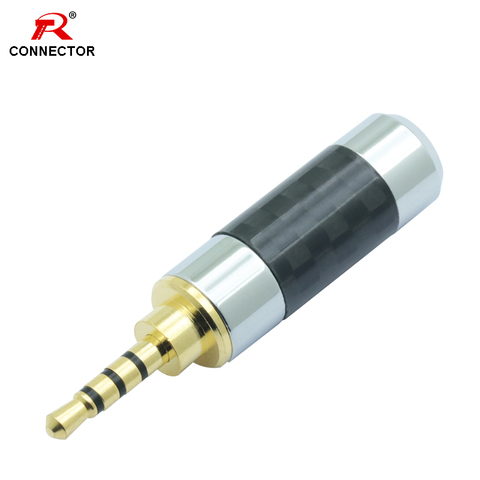 Conector Jack de 2,5mm con incrustación de fibra de carbono, 4 polos, TRRS, 2,5mm, adaptador de cable DIY, chapado en oro, 1 ud. ► Foto 1/6