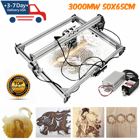 50*65cm Mini 3000MW azul grabado láser grabador máquina cc 12V DIY escritorio madera cortador/impresora/potencia ajustable + láser ► Foto 1/6