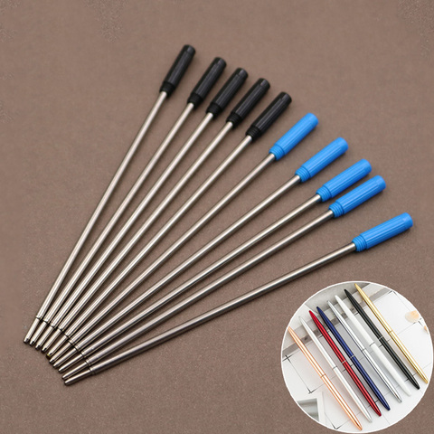 10 unids/lote rotación de Metal Pen recarga especial bolígrafo recarga Barra de núcleo de cartucho de tinta recarga negro tinta azul 11,6 cm ► Foto 1/6