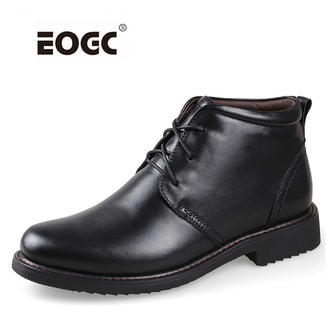 Botas de nieve de talla grande para hombre, botines hechos a mano de cuero natural genuino, muy cálidas, para Otoño e Invierno ► Foto 1/6