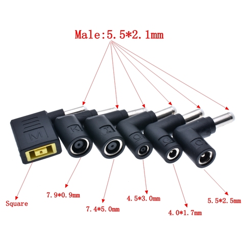 De alimentación DC conector de clavija 5,5x2,5x7,9x0,5x7,4x5,0x4,5x3,0x4,0x1,7mm DC adaptador hembra conector a 5,5*2,1mm ► Foto 1/6