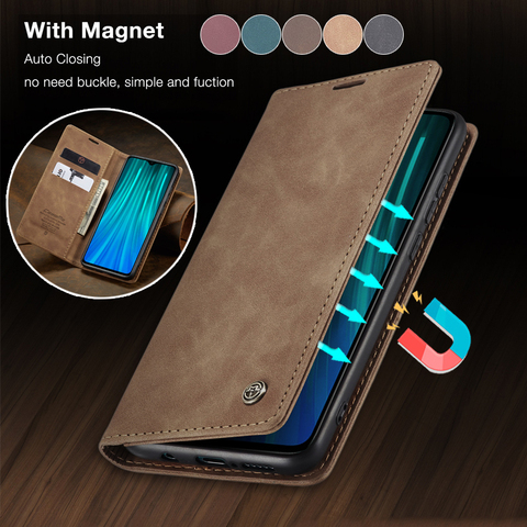 Funda de cuero con tapa magnética para móvil, funda de tarjeta monedero para XiaoMi RedMi Note 9S 8 K20 K30S F2 Pro, Mi Note 10 9T 10T Lite ► Foto 1/6