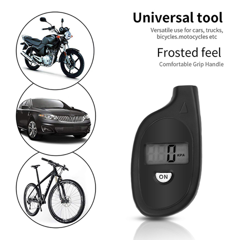 Mini medidor de presión de neumáticos LCD Digital TPMS, herramientas para Motor de bicicleta de coche, probador de presión de neumáticos, adaptador de comprobador de presión de aire con llavero ► Foto 1/6