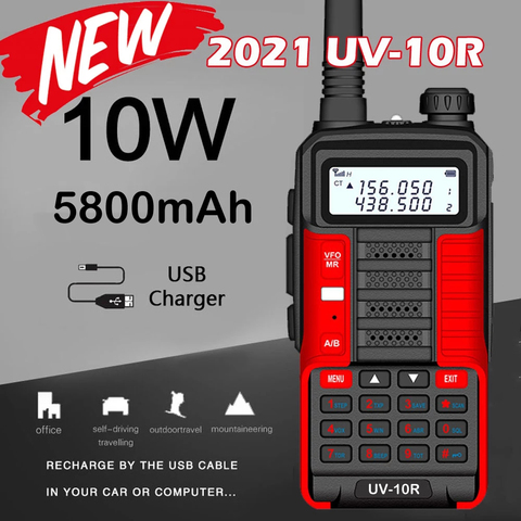 Baofeng-Walkie Talkie profesional UV10R 2022 canales, VHF UHF, banda Dual, Radio bidireccional, CB Ham, Baofeng, UV5R, UV mejorada, 10R, 128 ► Foto 1/6