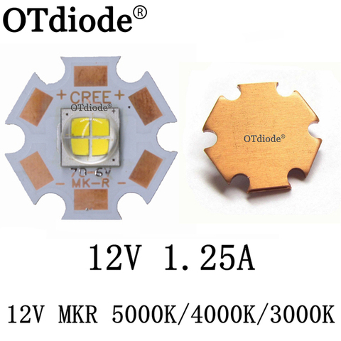 Cree MKR MK-R emisor LED 15W 6V 12V blanco cálido blanco linterna antorcha Chip de diodo LED luz 1769LM en 16mm 20mm de cobre PCB ► Foto 1/6