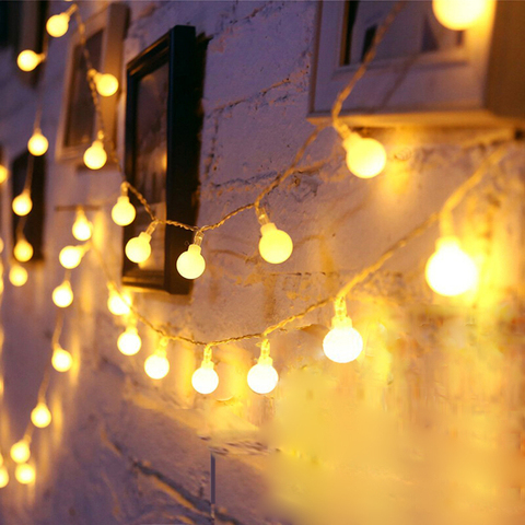 Guirnalda de luces LED con alimentación por USB o batería, accesorio resistente al agua, ideal para exteriores, decoración de iluminación para fiestas navideñas y bodas ► Foto 1/6