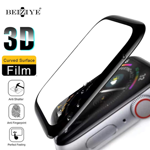 3D funda completa templada de cristal para Apple Watch Series 1, 2, 3, 38mm 42mm Protector de pantalla Watch 4 5 40MM 44MM para Apple reloj de vidrio ► Foto 1/6