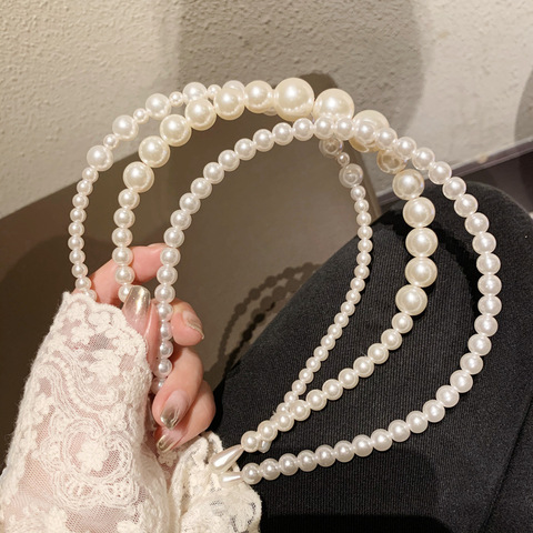 Ruoshui de lujo mujer Diadema con perla elegante chicas diadema de moda del pelo de las mujeres ornamentos de aro accesorios para el pelo sombreros con bisel ► Foto 1/6