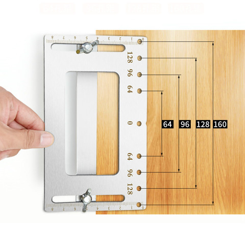 Juego de pomo de puerta y tirador para localizador de agujeros, plantilla de instalación y Pin de estante, taladro para agujeros, guía de acero inoxidable, 1Set ► Foto 1/5