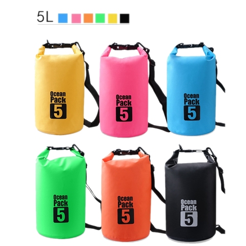 Bolsa seca impermeable para hombre y mujer, bolsa de playa de 5L, resistente al agua, para natación y ciclismo ► Foto 1/6