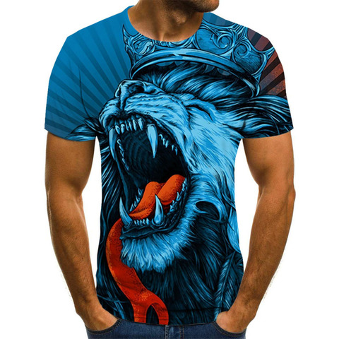 Camiseta con estampado 3D de animales para hombre, camiseta Harajuku de verano, informal, camisa de cuello redondo, ropa de calle de moda ► Foto 1/6