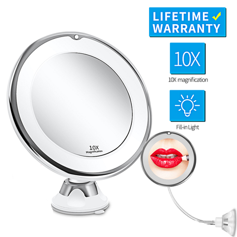 miroir de poche LED Miroir de maquillage avec lumière LED 7X Miroir Grossissant lumineux led mirror Grossissant livraison directe Vip miroire ► Foto 1/6