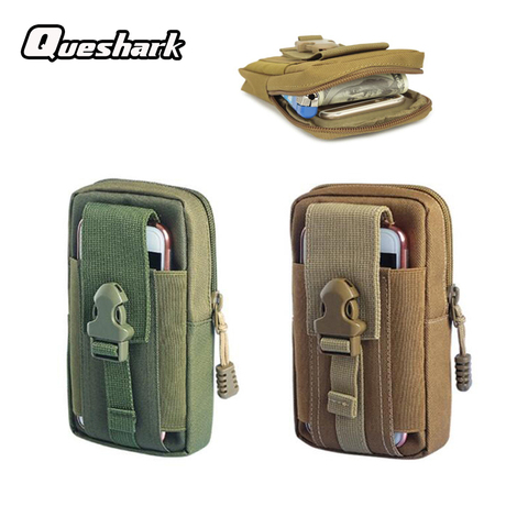 Queshark Mini bolsas de Camping al aire libre impermeable 800D Nylon militar táctico Molle bolsa de la cintura para el teléfono móvil de 5,5 pulgadas ► Foto 1/6