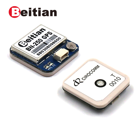 BEITIAN-módulo GPS UART TTL, 25x25x6mm, GLONASS, con FLASH, antena CIROCOMM 0010, BN-250 ► Foto 1/6