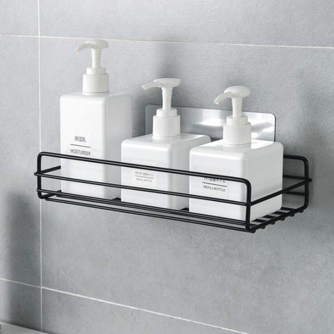 Estante de baño sin perforaciones, organizador de almacenamiento pared de la Ducha, Caja de almacenaje para estante, cesta de cocina, accesorios de baño ZP7311421 ► Foto 1/4