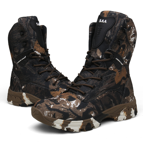 Botas militares de camuflaje para hombre, calzado táctico de fuerza especial para exteriores, antideslizantes, de combate, impermeable, para senderismo y caza, novedad ► Foto 1/6