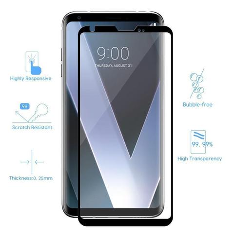 3D 9H de la cubierta completa negro Protector de pantalla para LG V30 V40 más V50 vidrio Protector de vidrio templado película de borde a borde de cobertura completa ► Foto 1/6