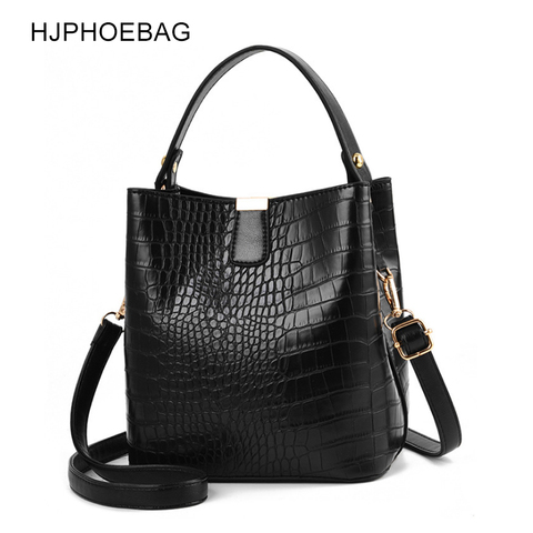 HJPHOEBAG moda cocodrilo bolso para las mujeres bolso de hombro Diseñador de Bolsos de las mujeres de lujo de cuero PU bolsa de cubo, bolso de YC254 ► Foto 1/6