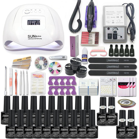 Set de manicura Kit de uñas acrílicas con 120/54W lámpara de uñas elegir Gel esmalte uñas arte Set manicura máquina todo para manicura ► Foto 1/6