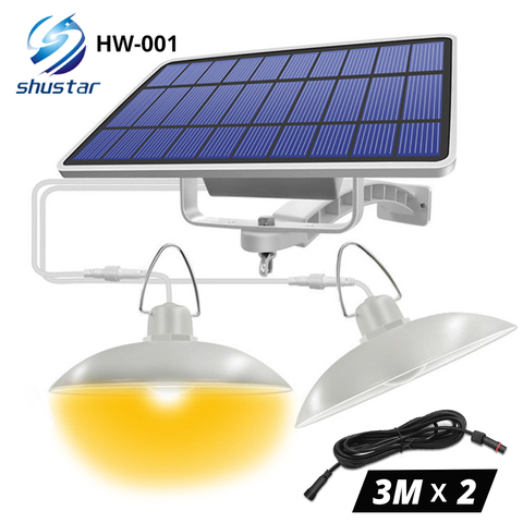 Luz colgante Solar de doble cabeza impermeable IP65 lámpara Solar de Interior para exteriores con Cable adecuado para Patio, jardín, interior, etc. ► Foto 1/6