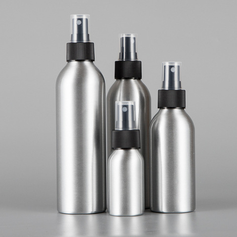 Botella pulverizadora de aluminio recargable, contenedor vacío portátil de Perfume, atomizador de viaje para cosméticos, plata, 30/50/100ML ► Foto 1/6