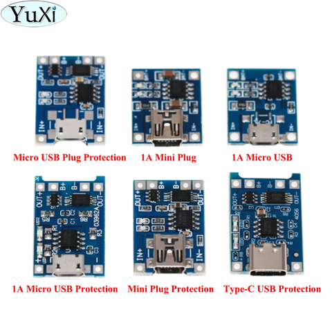 YuXi TP4056 + funciones duales de protección 5V 1A tipo-c/Mini/Micro USB 18650 Módulo de carga de la placa de batería de litio ► Foto 1/6