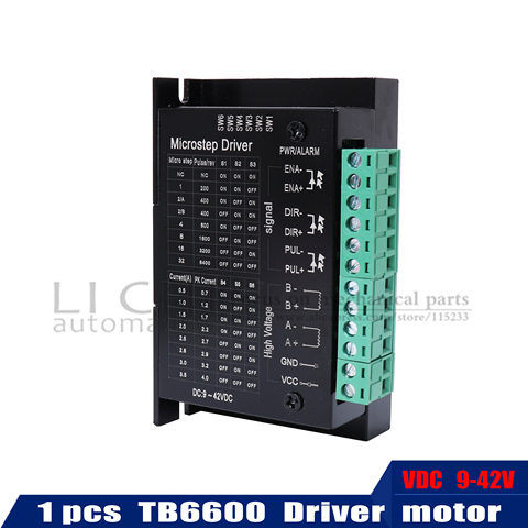 Envío gratuito TB6600 controlador de motor paso a paso 2 Fase 9-42VDC 4A para NEMA17 NEMA23 motor enrutador CNC controlador para 3D impresora ► Foto 1/6