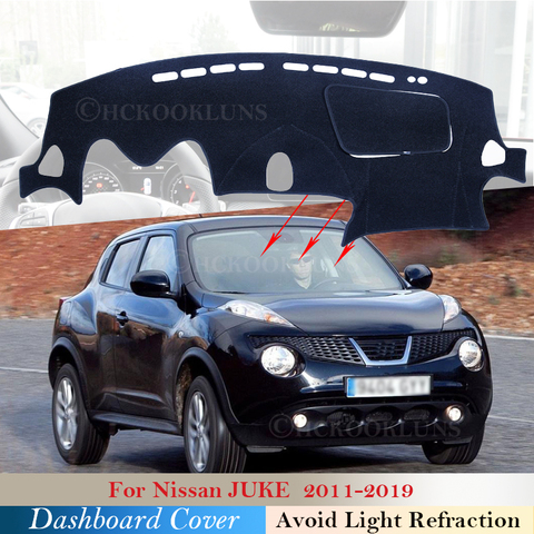 Cubierta de franela para salpicadero de coche, estera protectora para Nissan JUKE F15 2011 ~ 2022, Accesorios para Tablero de salpicadero, Alfombra de sombrilla, Dashmat Pad 2015 ► Foto 1/6