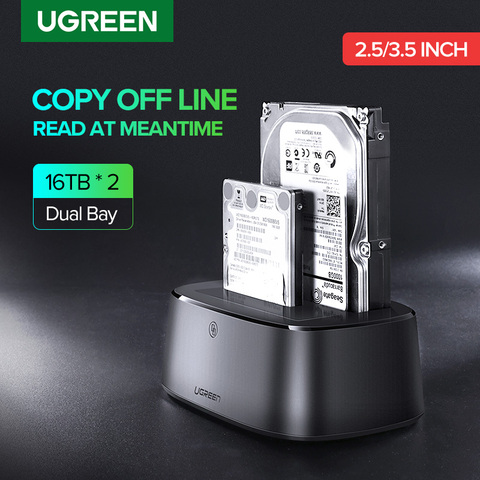 Ugreen-estación de acoplamiento para disco duro, adaptador SATA a USB 3,0 para carcasa de disco SSD 2,5 3,5, HD ► Foto 1/6