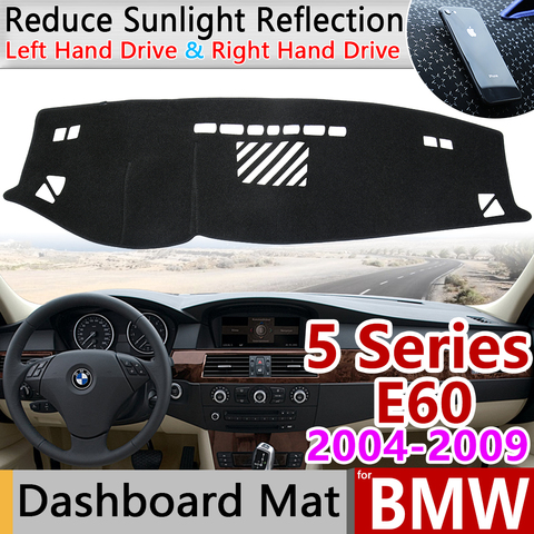 Para BMW serie 5 E60 2004, 2005, 2006, 2007, 2008, 2009 Anti-Slip Mat almohadilla de la cubierta del tablero salpicadero accesorios de coche 520i 525i 530i 535i ► Foto 1/6