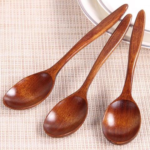 Cuchara de madera de bambú para cocina, utensilio de cocina, té, miel, café, sopa, té, Catering para el hogar, restaurante, Kicthen, 18cm, 1 ud. ► Foto 1/6