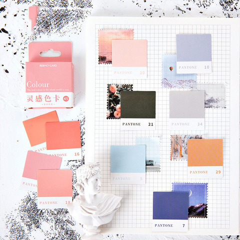 Mohamm inspiración tarjeta de color de la serie Kawaii etiqueta engomada pegatinas personalizadas diario papelería 45 Uds ► Foto 1/5