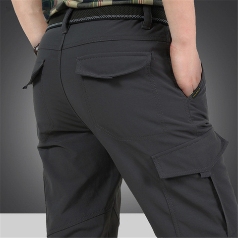 Invierno impermeable de lana pantalones de senderismo de los hombres al aire libre Camping senderismo escalada de pescado Softshell pantalones a prueba de viento pantalones de estiramiento ► Foto 1/6