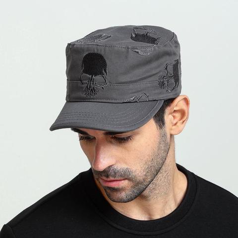 Sombrero militar de alta calidad bordado, sombrero plano del ejército, sombrero de cabeza grande para hombre, gorra de talla grande, gorras de béisbol 56-59cm 60-62cm ► Foto 1/5